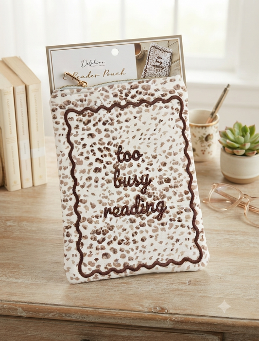 SOLD OUTE-reader or book pouch "Too busy reading"